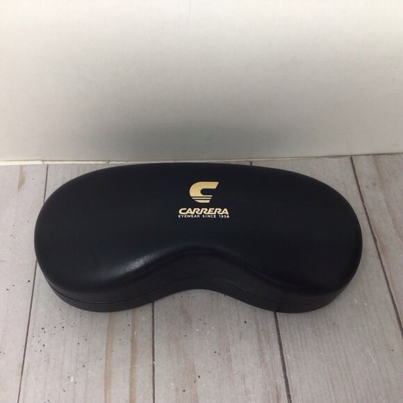 Carrera Eyewear Hard Glasses Case With Lens Wipe Black Gold Logo Sunglasses Case - Picture 1 of 3